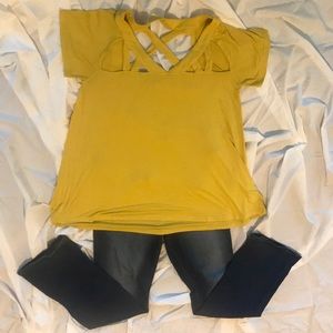 Mittoshop sunflower yellow tunic with cutouts